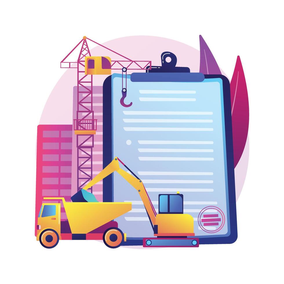 construction project checklist vector illustration