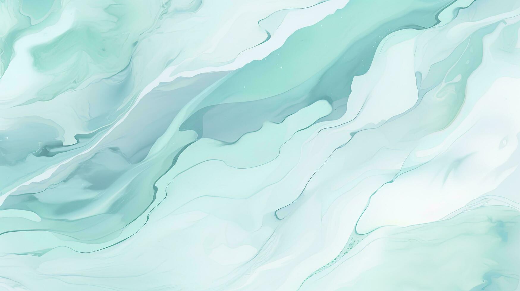 Pastel Cyan Mint Marbled Watercolor Background with White Lines for Wedding Invitations. AI Generated photo