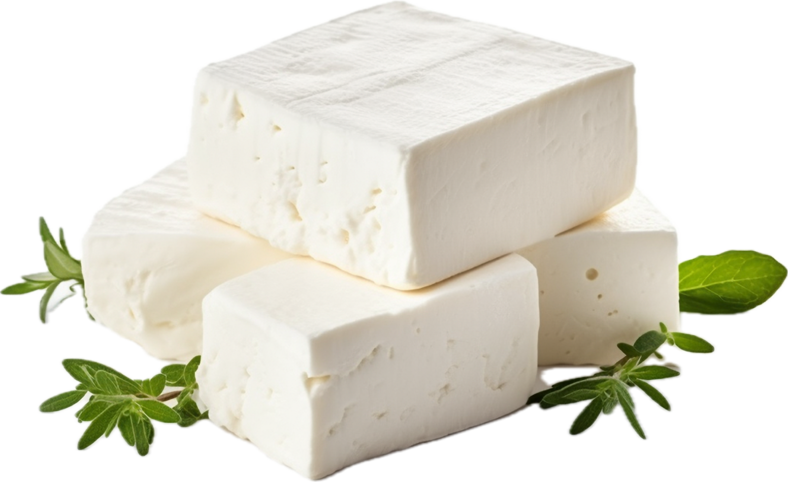 AI generated feta cheese block png