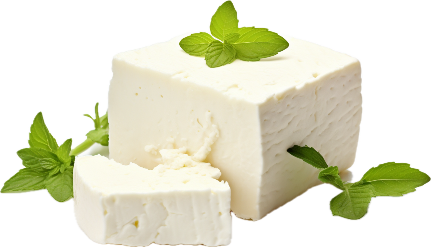AI generated feta cheese block png
