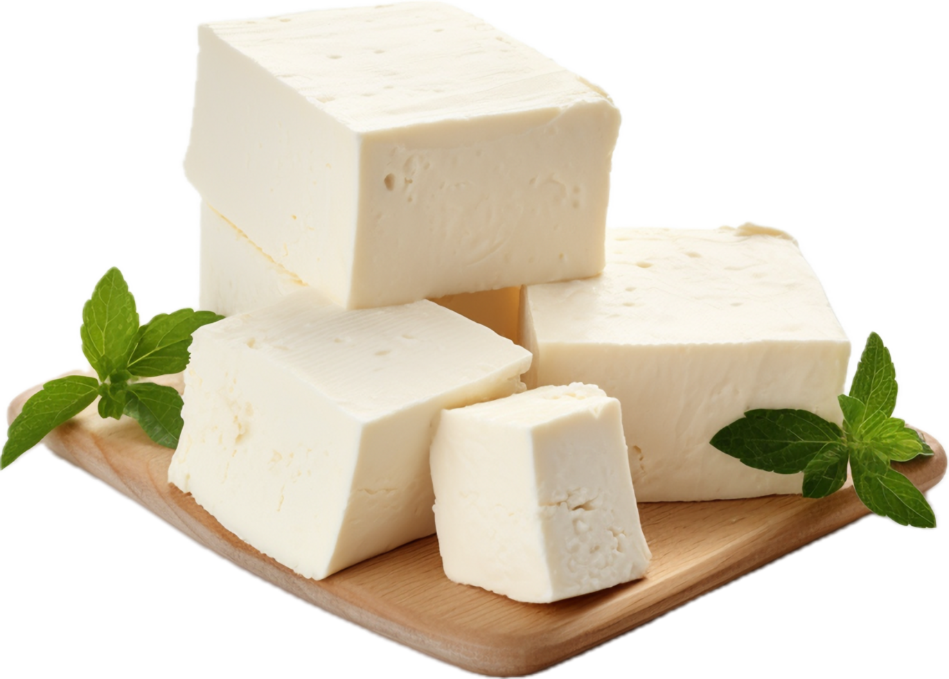 AI generated feta cheese block png
