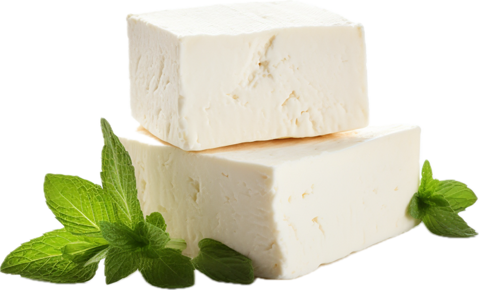 AI generated feta cheese block png