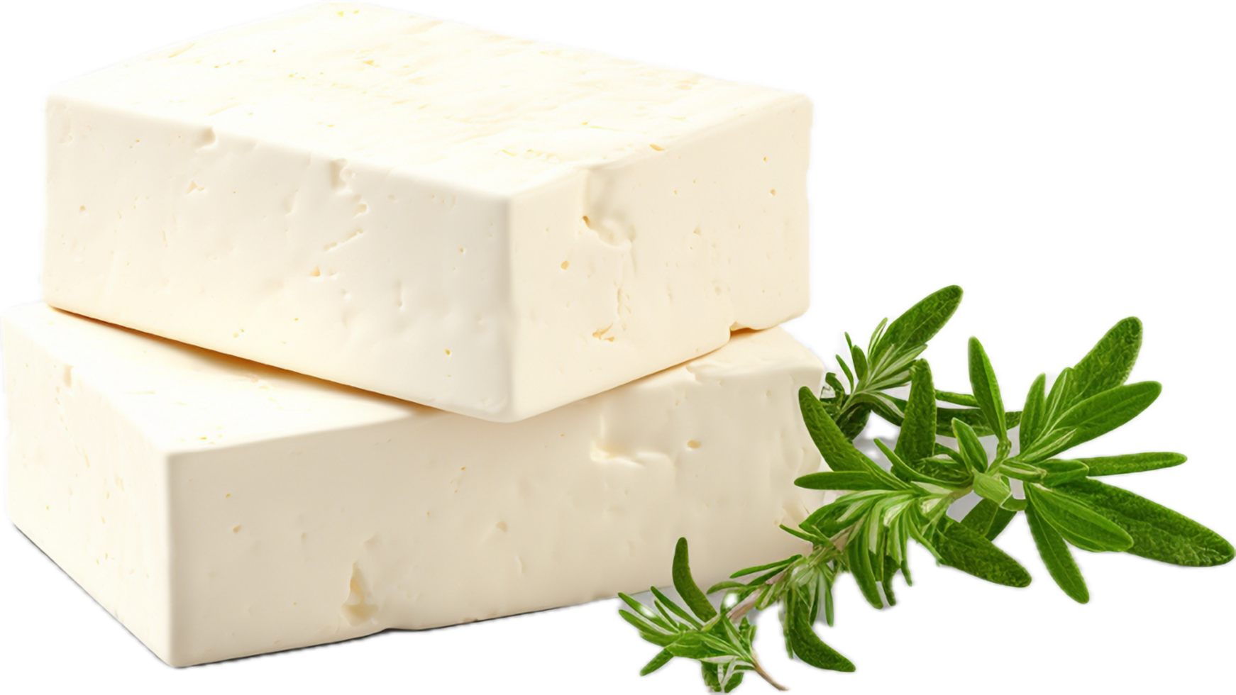 AI generated feta cheese block png
