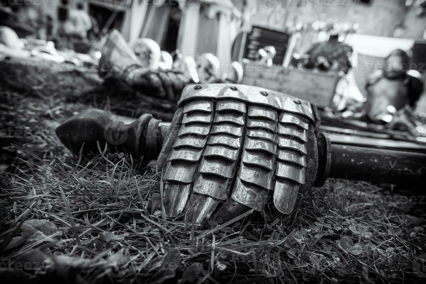 Medieval metal glove photo