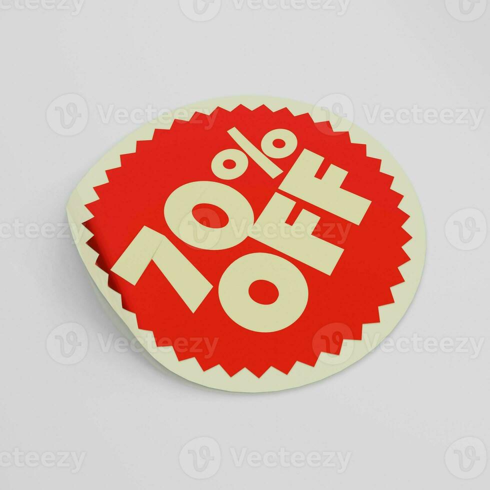 70 percent off red price tag sticker photo