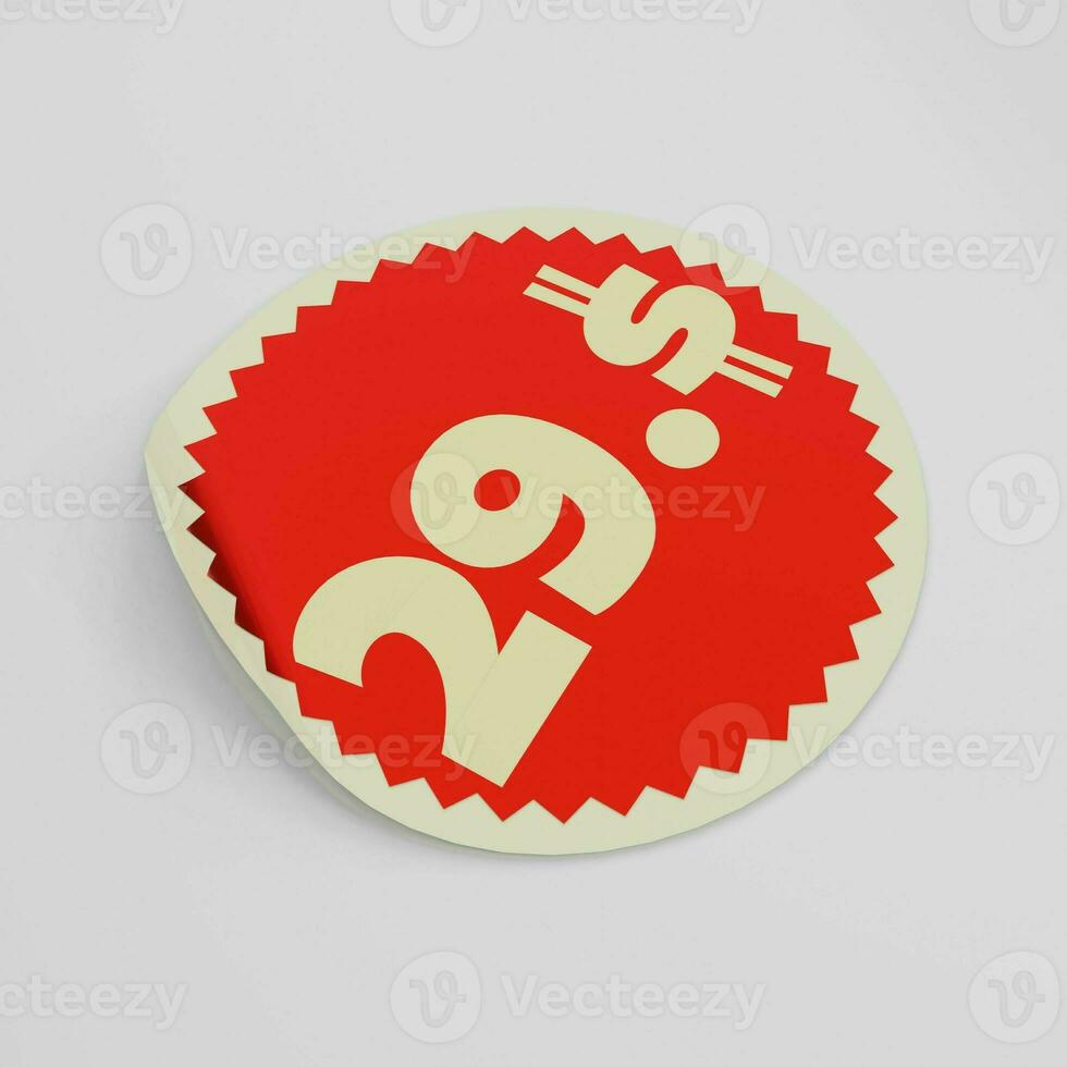 29 Doller red price tag sticker photo