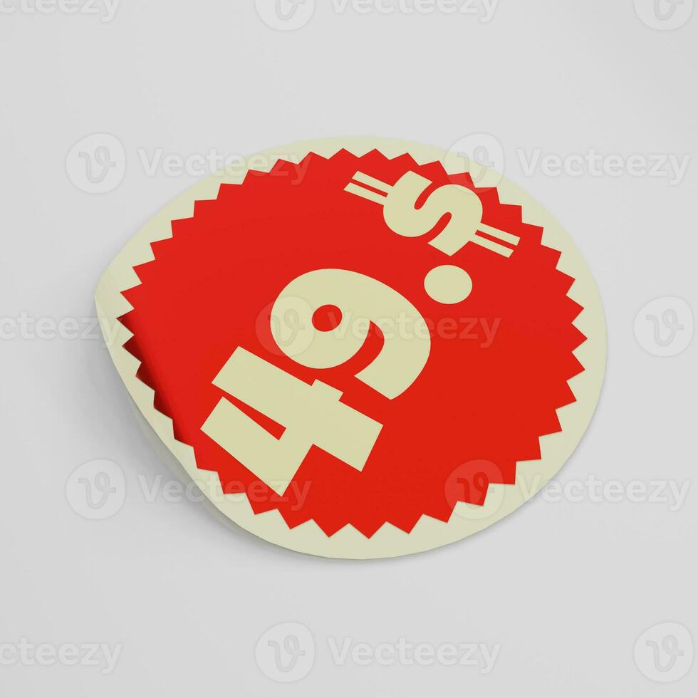 49 Doller red price tag sticker photo