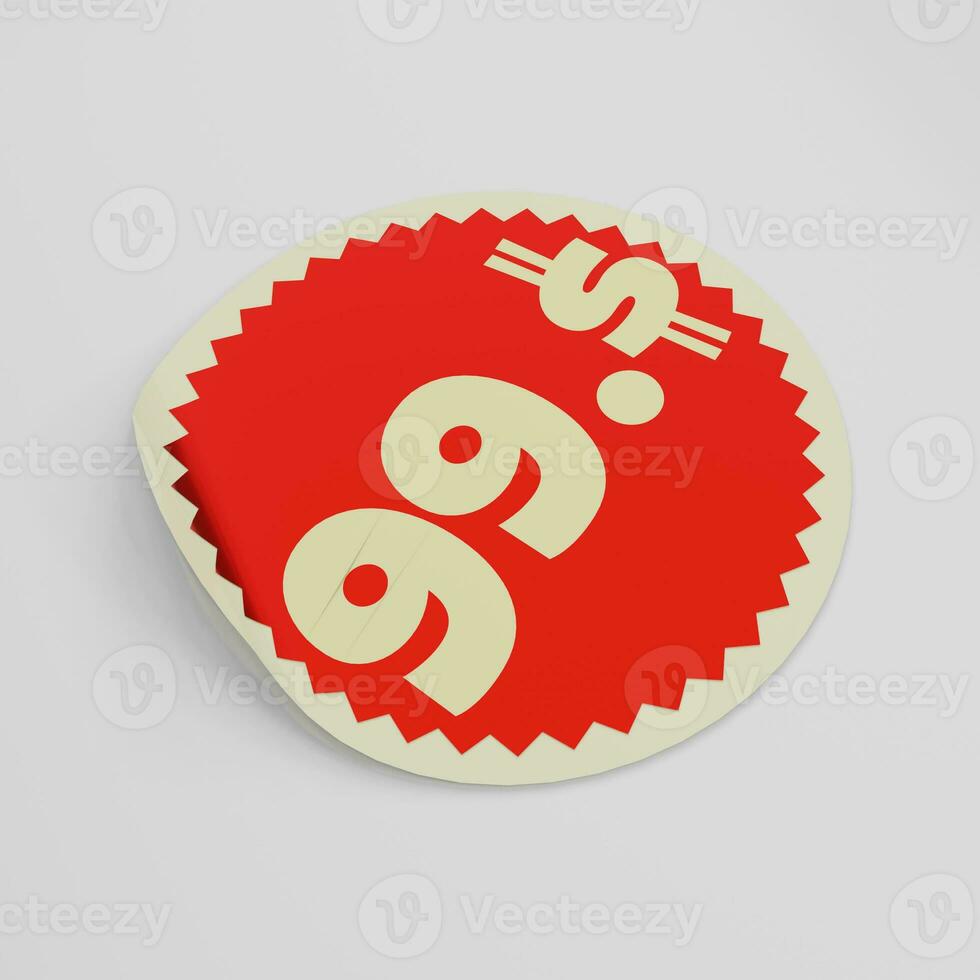 99 Doller red price tag sticker photo