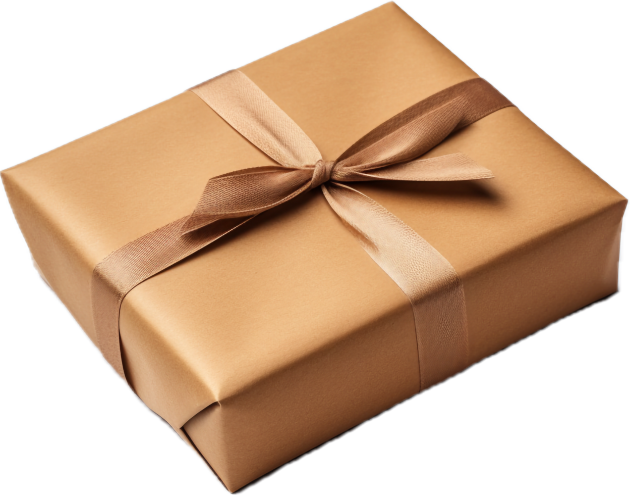AI generated brown paper wrapped package gift png