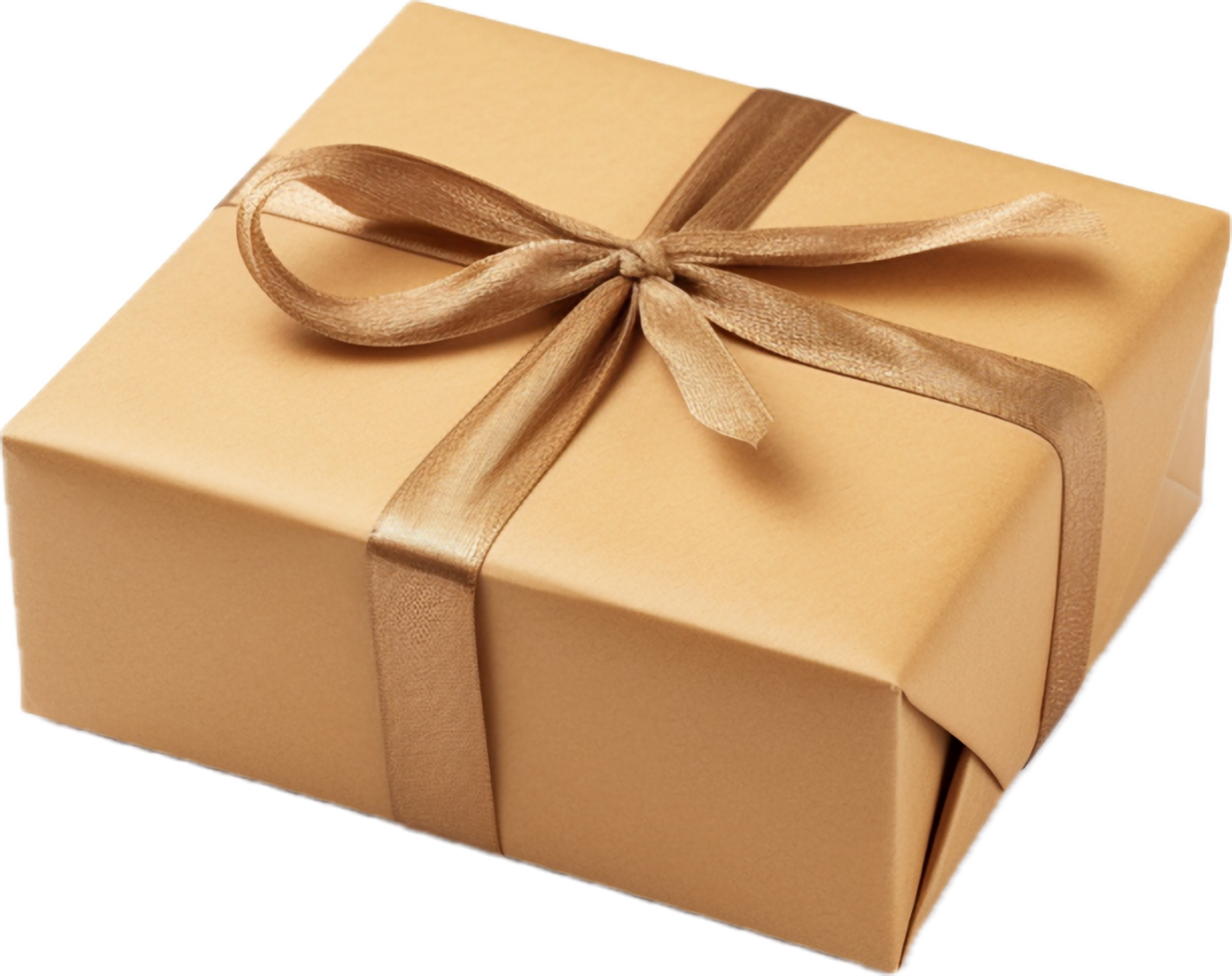 AI generated brown paper wrapped package gift png