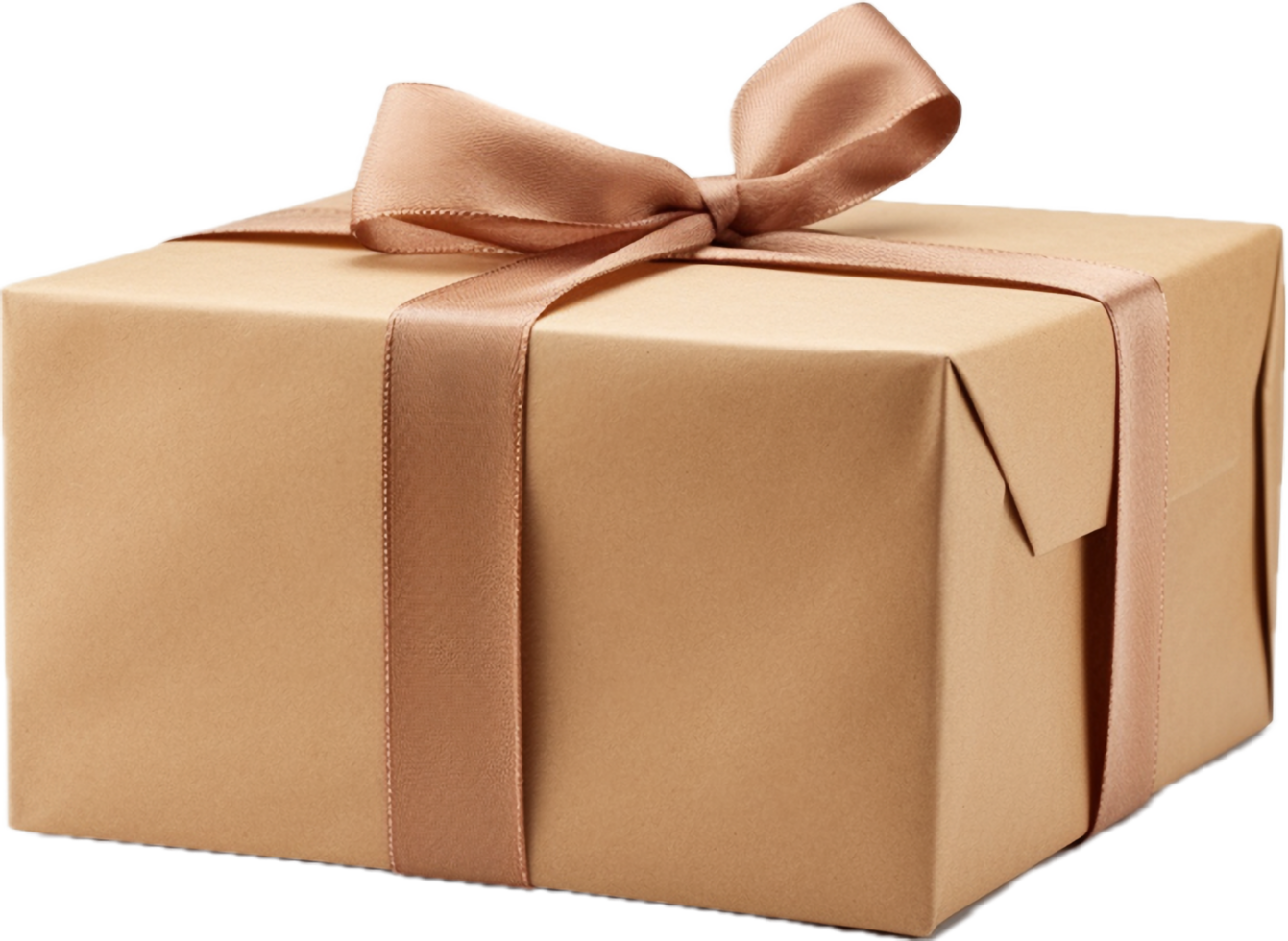 AI generated brown paper wrapped package gift png