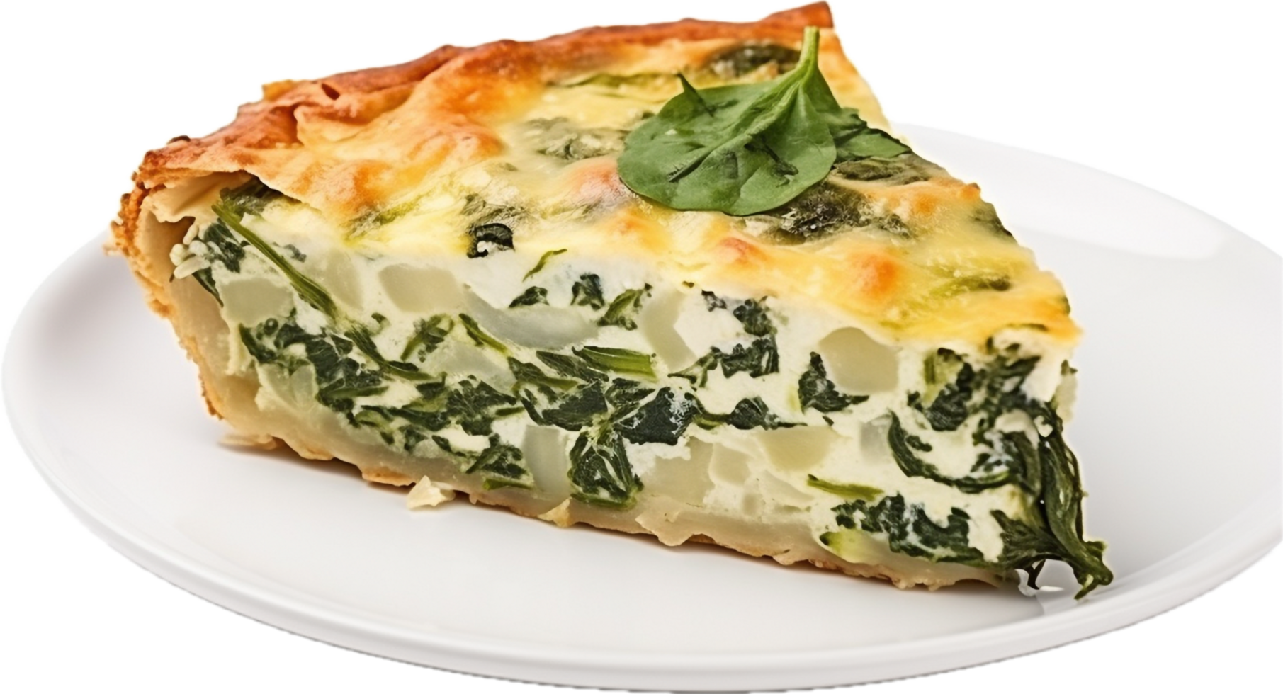 AI generated homemade pie with spinach png