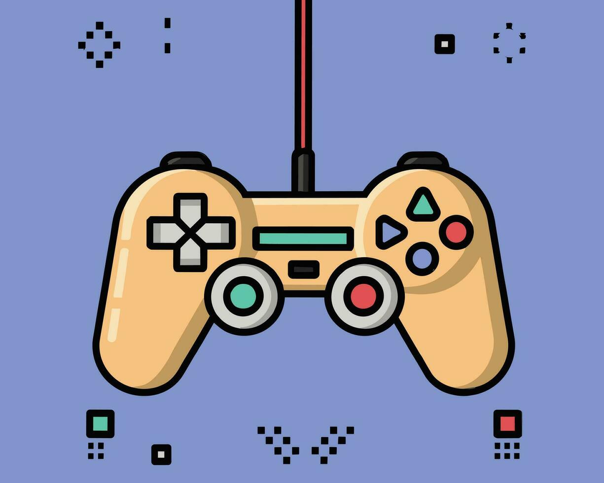 joypad vector flat color icon. Game Joystick vector graphics