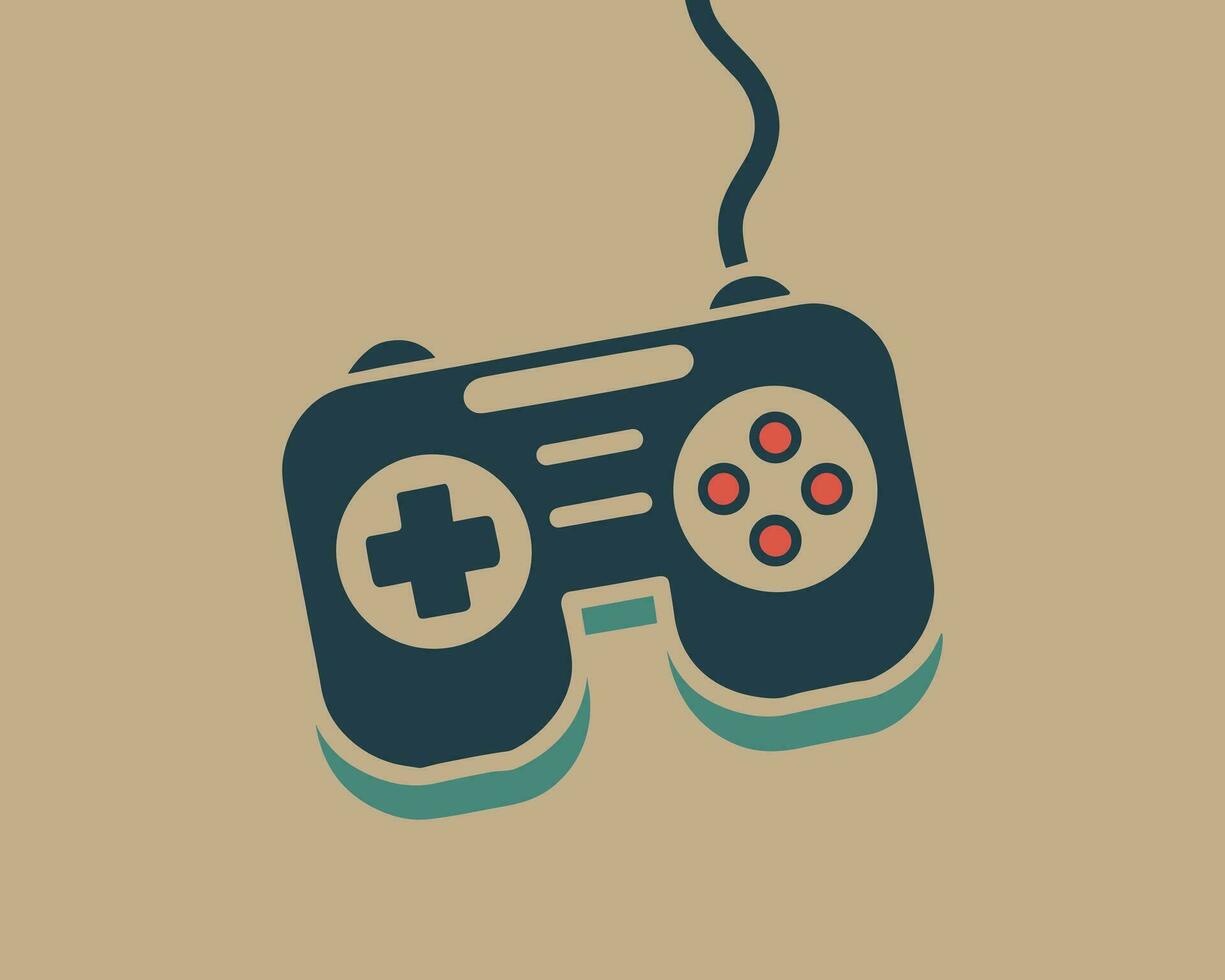 joypad vector flat color icon. Game Joystick vector graphics