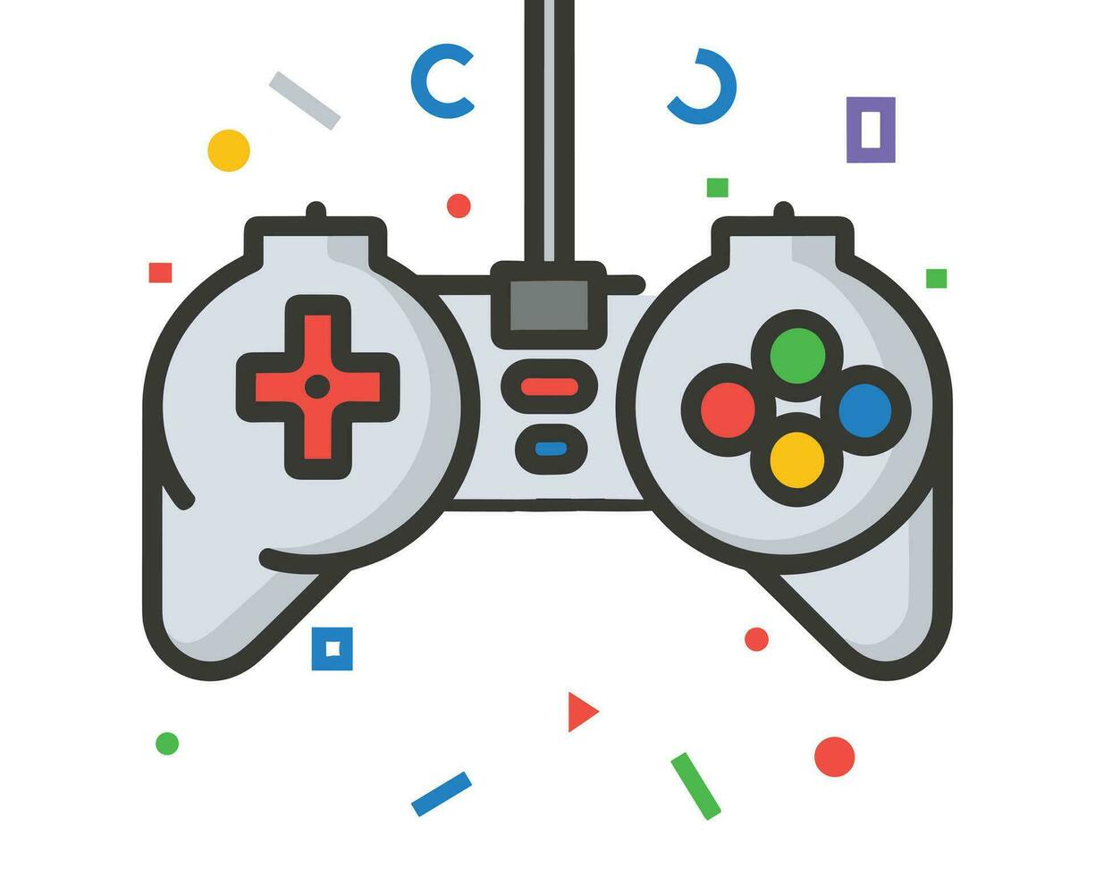 joypad vector flat color icon. Game Joystick vector graphics