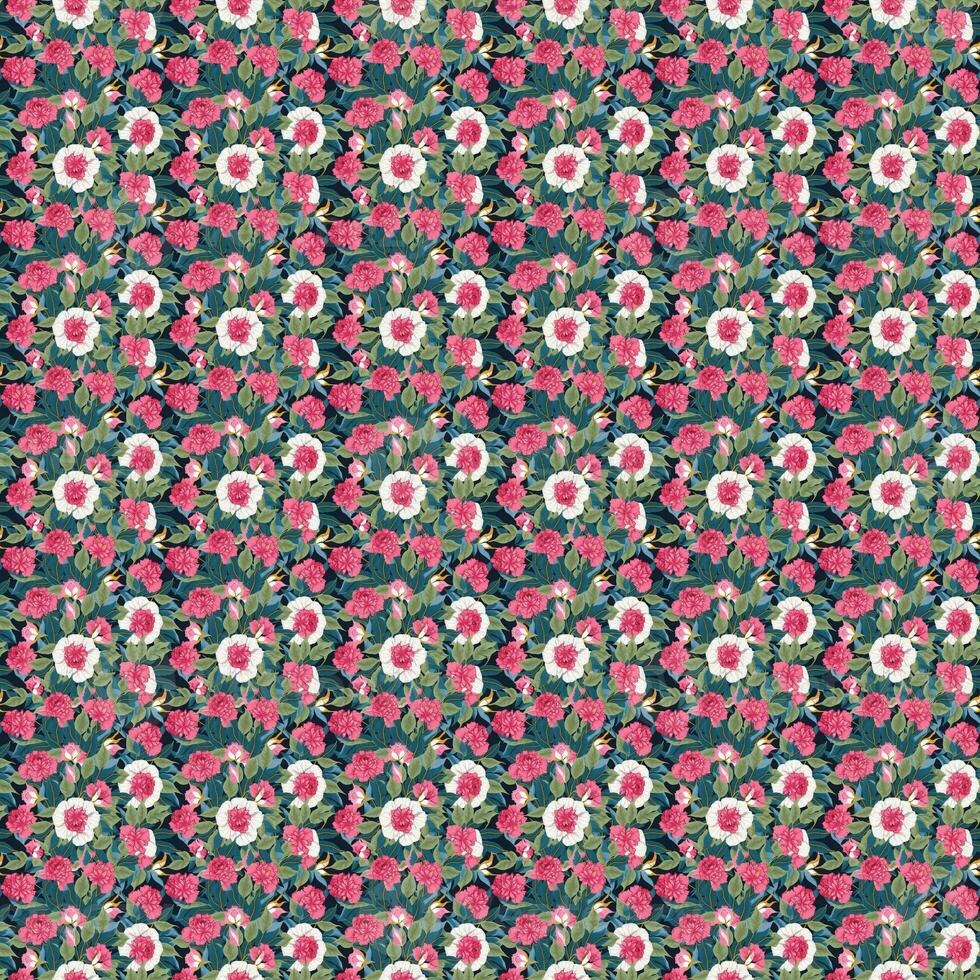 AI generated Rose Flower Flora Pattern Gift Wrap Wallpaper Colorful Seamless photo