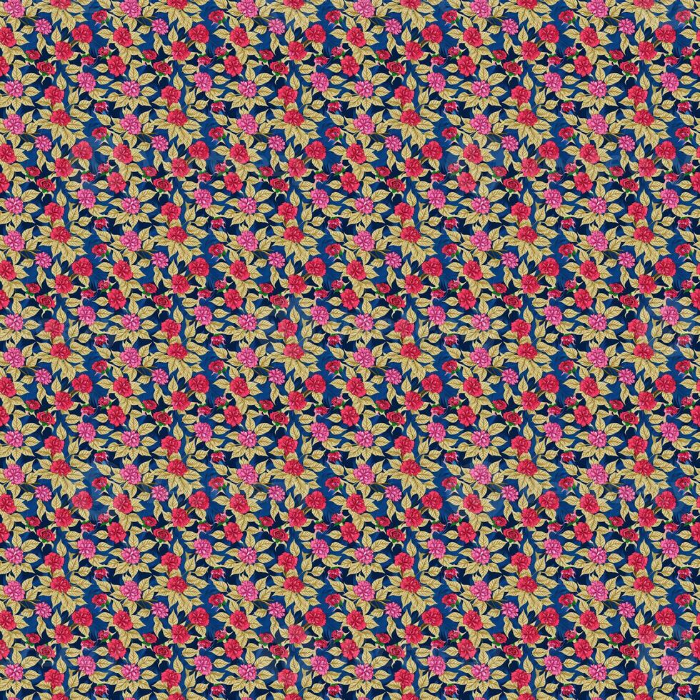 AI generated Rose Flower Flora Pattern Gift Wrap Wallpaper Colorful Seamless photo