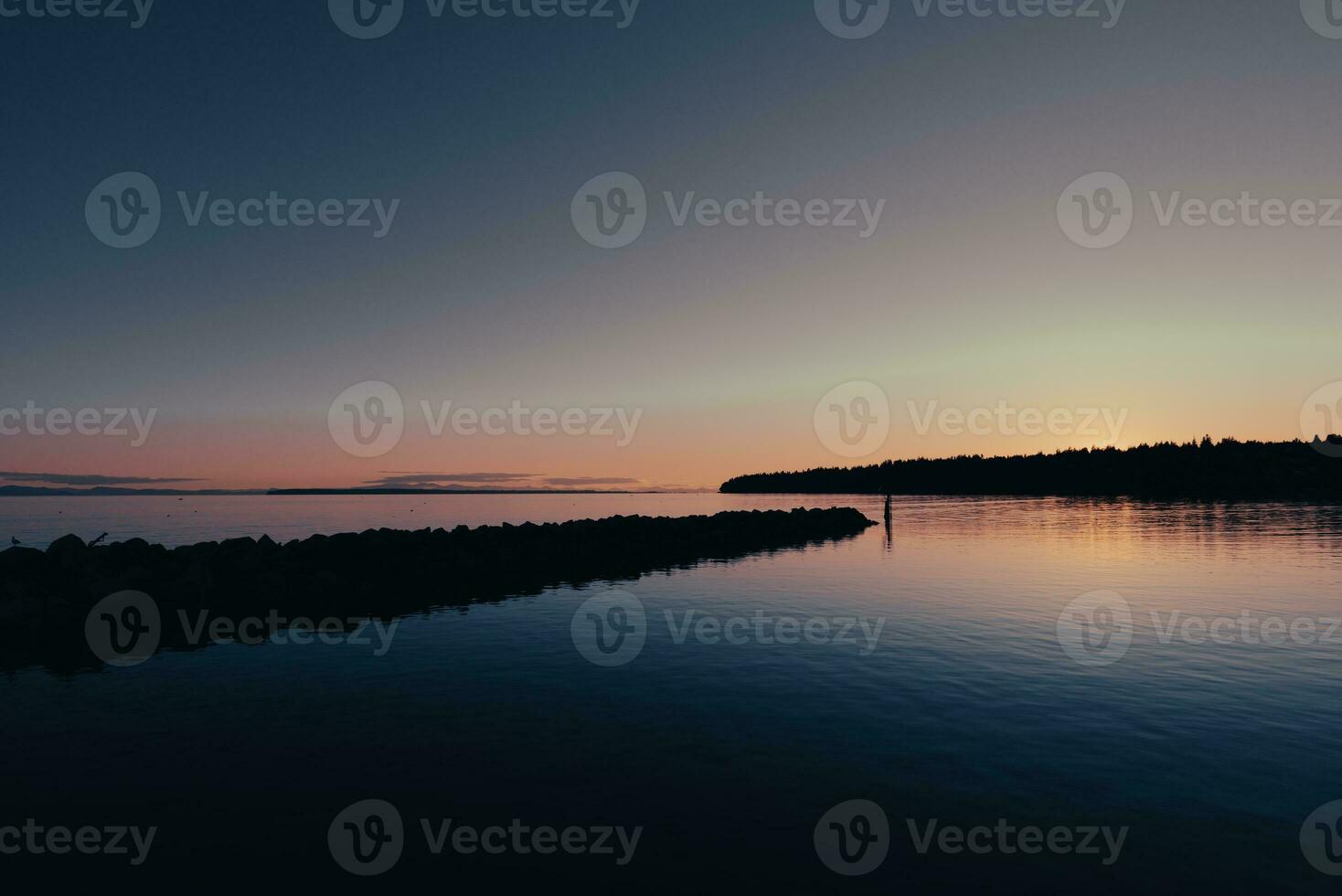 Spectacular sunset in Vancouver bay photo