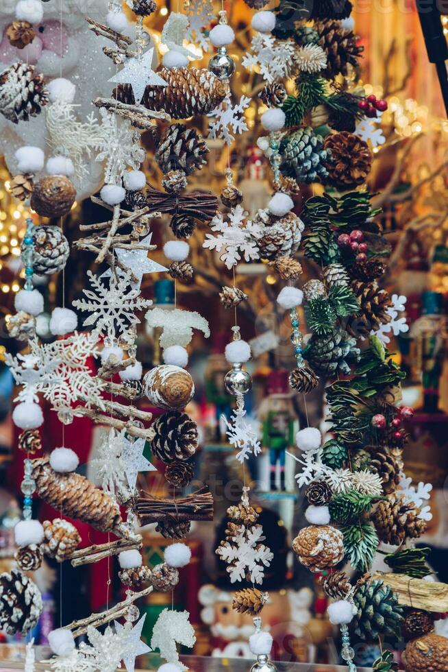 Christmas decorations close up photo