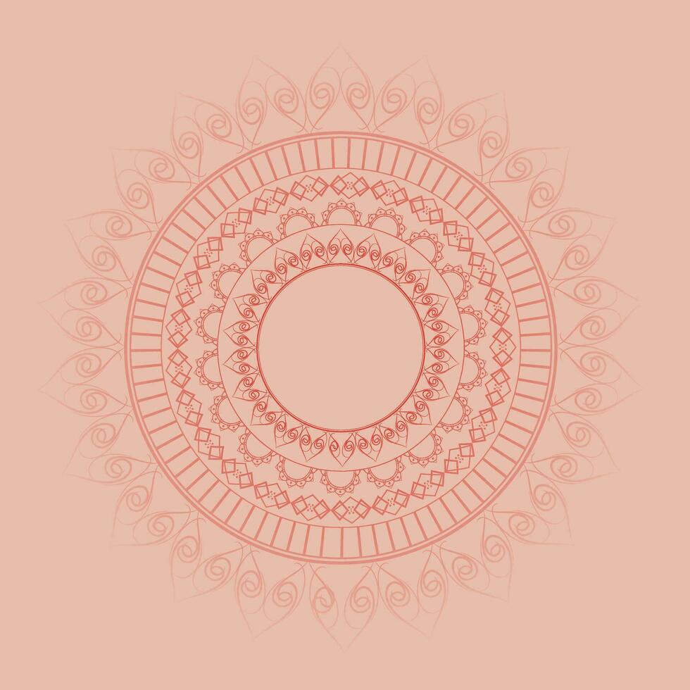 Round gradient mandala on white isolated background. vector