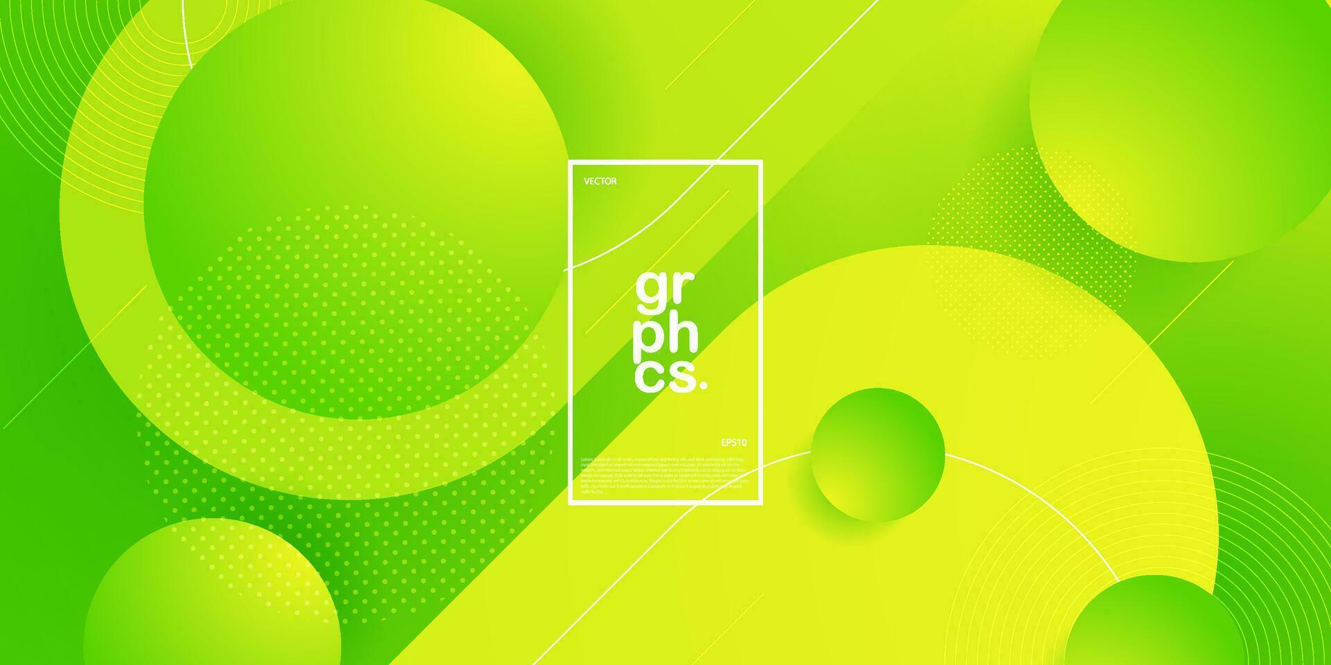 Abstract bright green geometric background template vector with curve line and rectangle pattern. Green background with trendy design. Eps10 vector