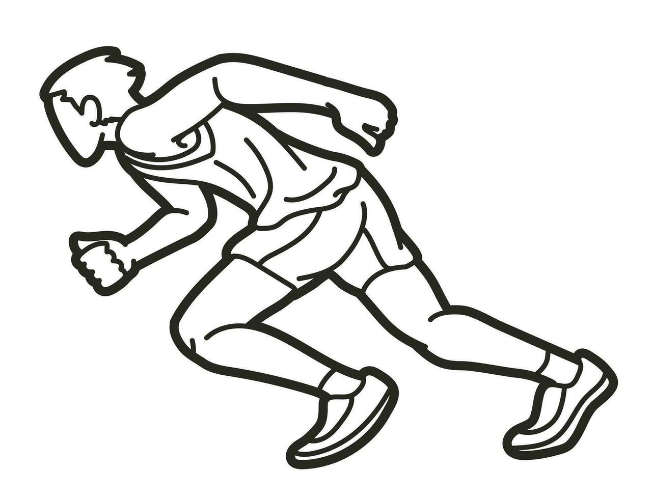 Outline Running Action Graphic Vector