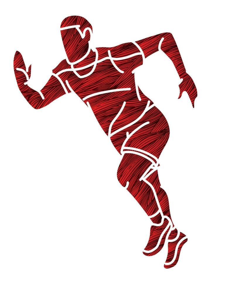 A Male Running Action Movement vector