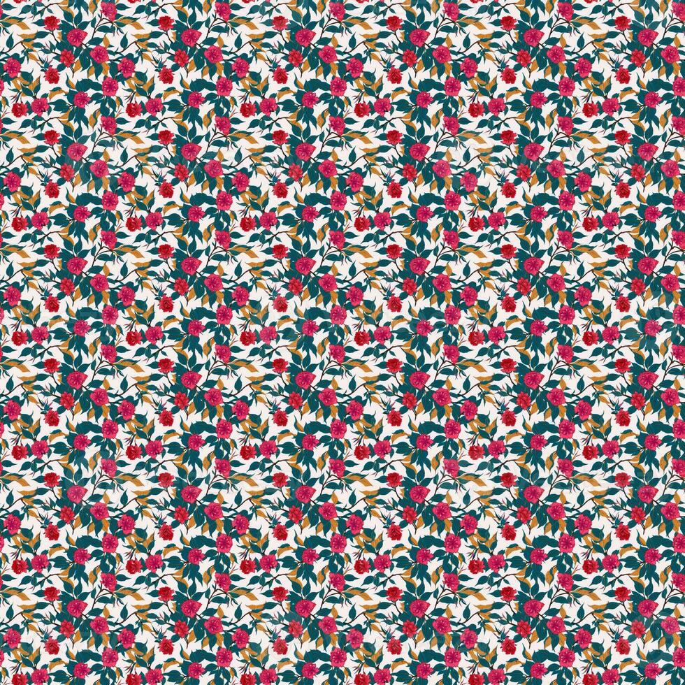 AI generated Rose Flower Flora Pattern Gift Wrap Wallpaper Colorful Seamless photo