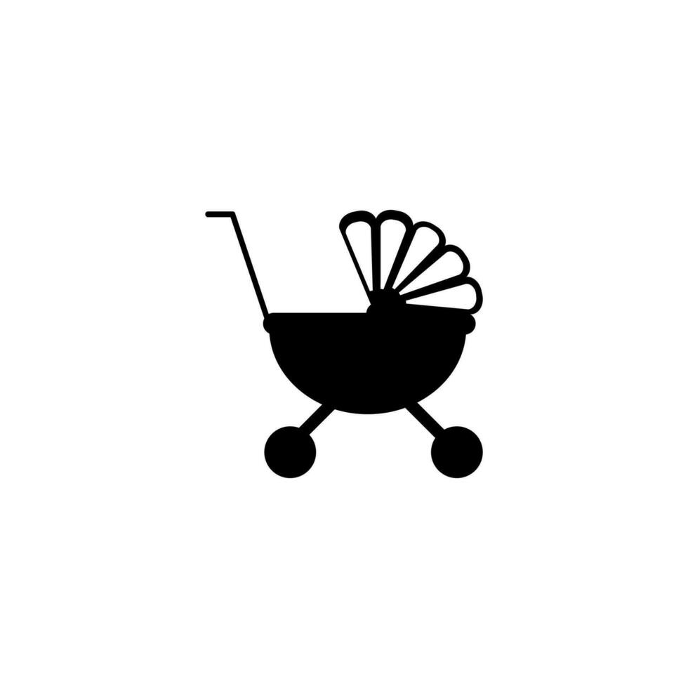 baby stroller icon isolated white background vector