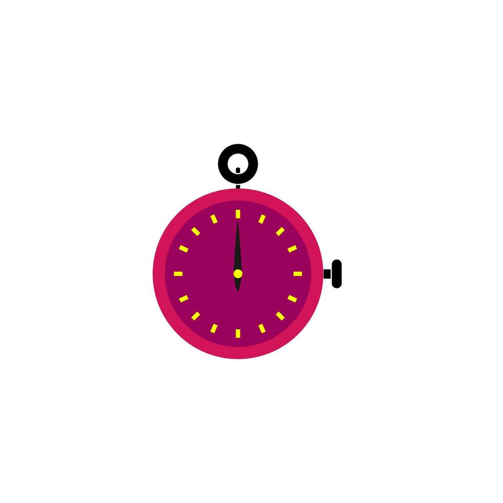 purple stopwatch flat design, stopwatch type logo vector