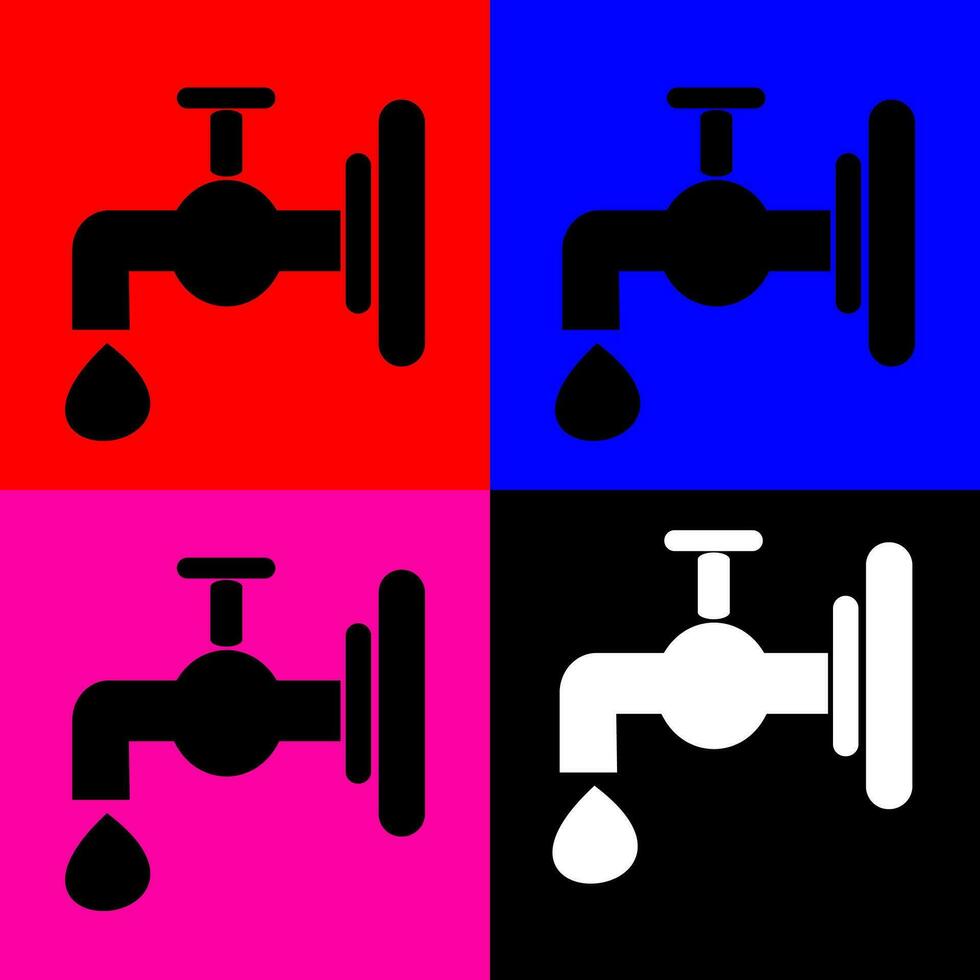 water tap icon colored background for web and more vector