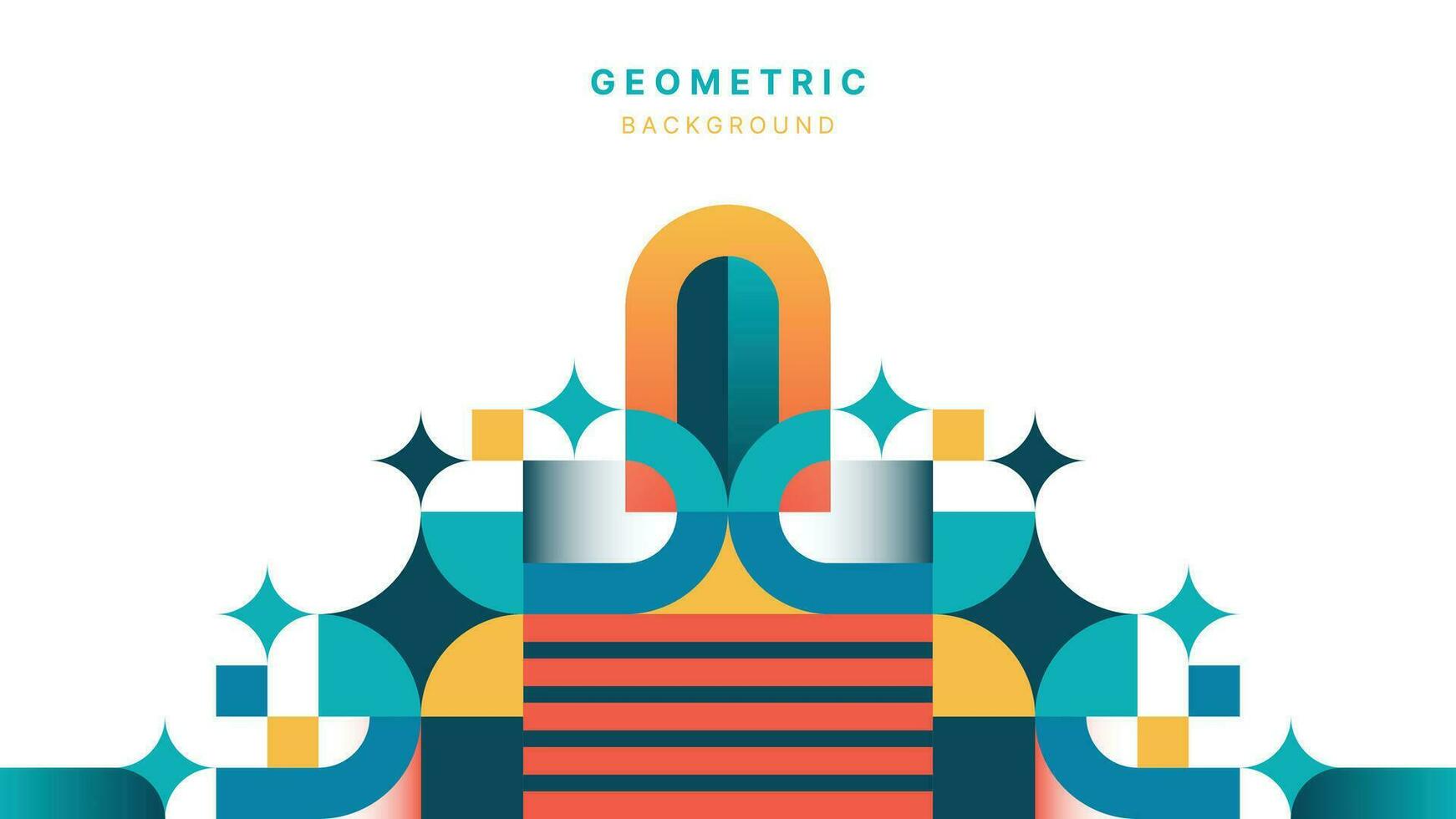Minimalist colorful flat geometric background vector