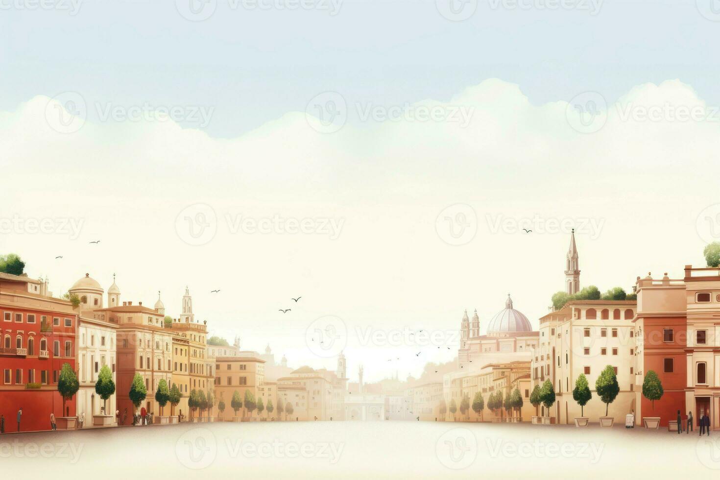 Picturesque Italy day mockup banner. Generate Ai photo