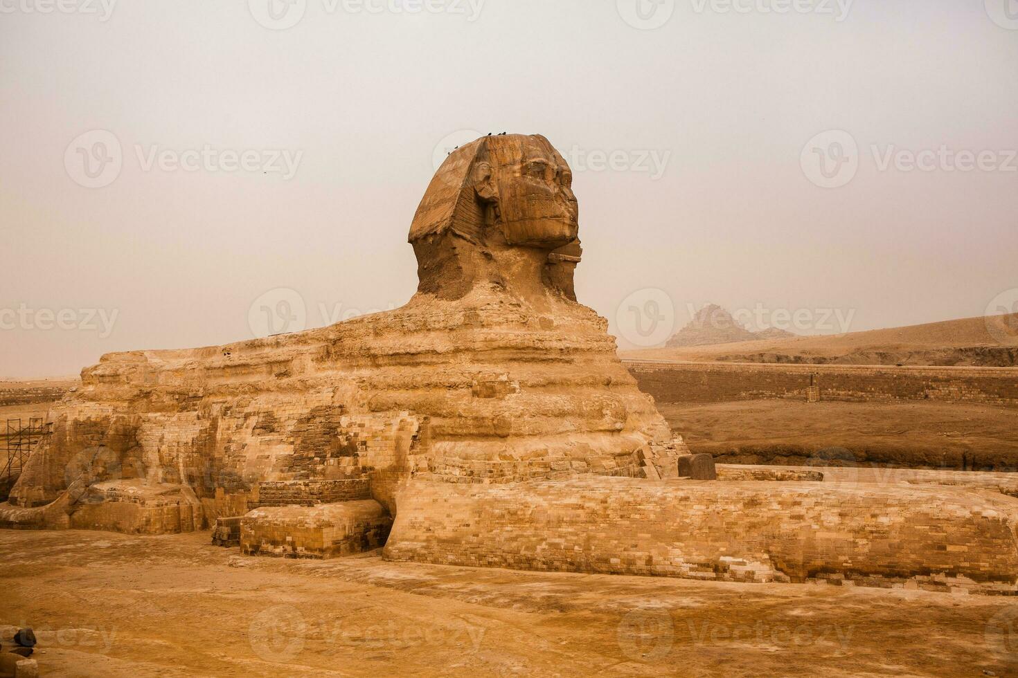 Famous Egyptian Pyramids of Giza. Landscape in Egypt. Pyramid in desert. Africa. Wonder of the World photo