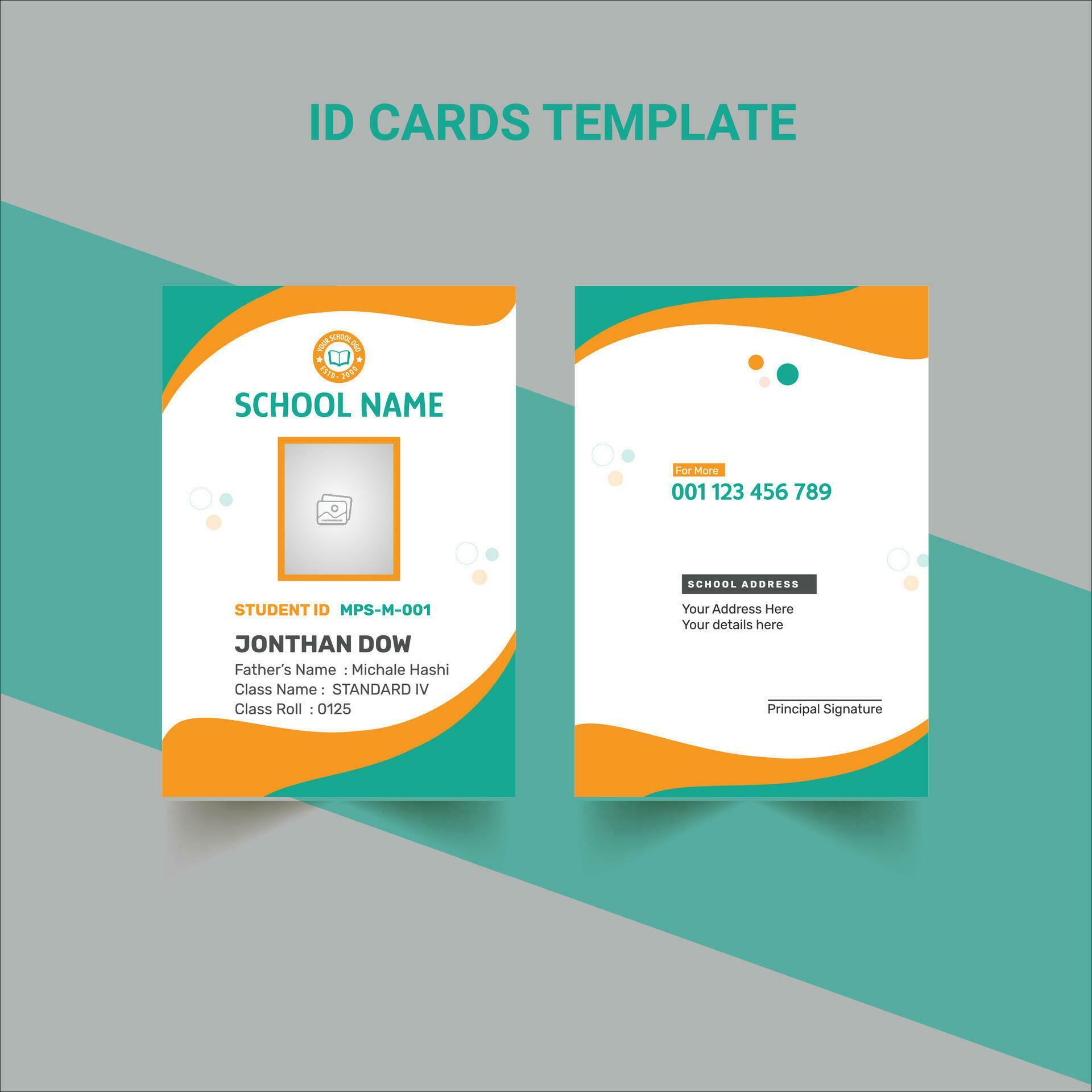 Student Id Card design template Id card design for school, Identity Student Id Card design template Id card design for school, Identity