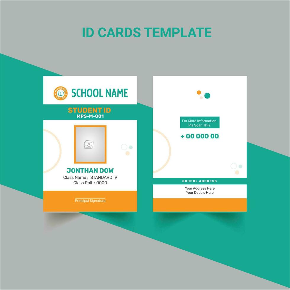 Student Id Card design template Id card design for school, Identity Card Design vector