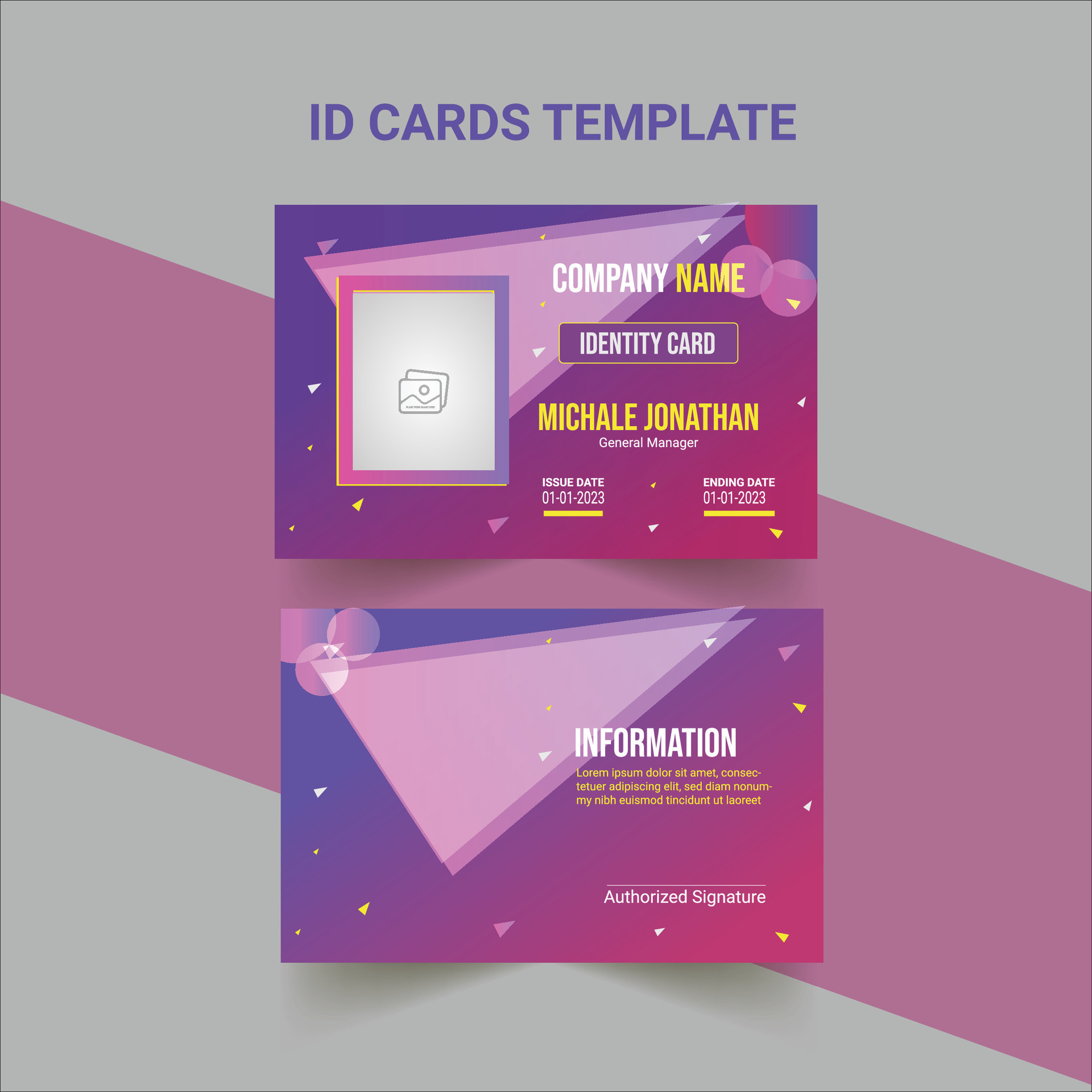 Student Id Card design template Id card design for school, Identity