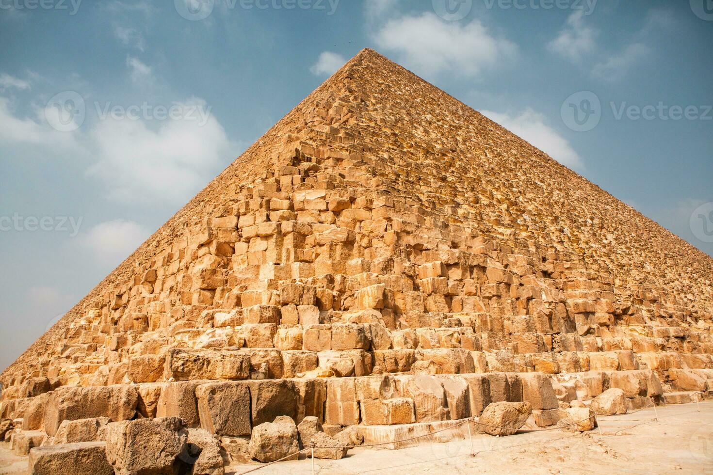 Famous Egyptian Pyramids of Giza. Landscape in Egypt. Pyramid in desert. Africa. Wonder of the World photo