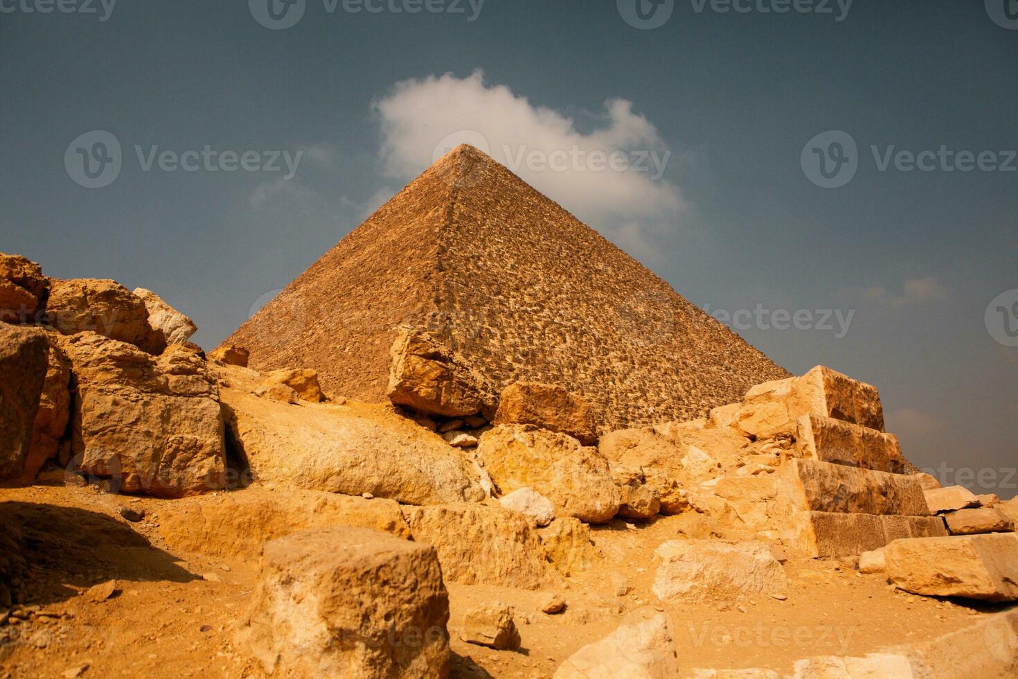 Famous Egyptian Pyramids of Giza. Landscape in Egypt. Pyramid in desert. Africa. Wonder of the World photo