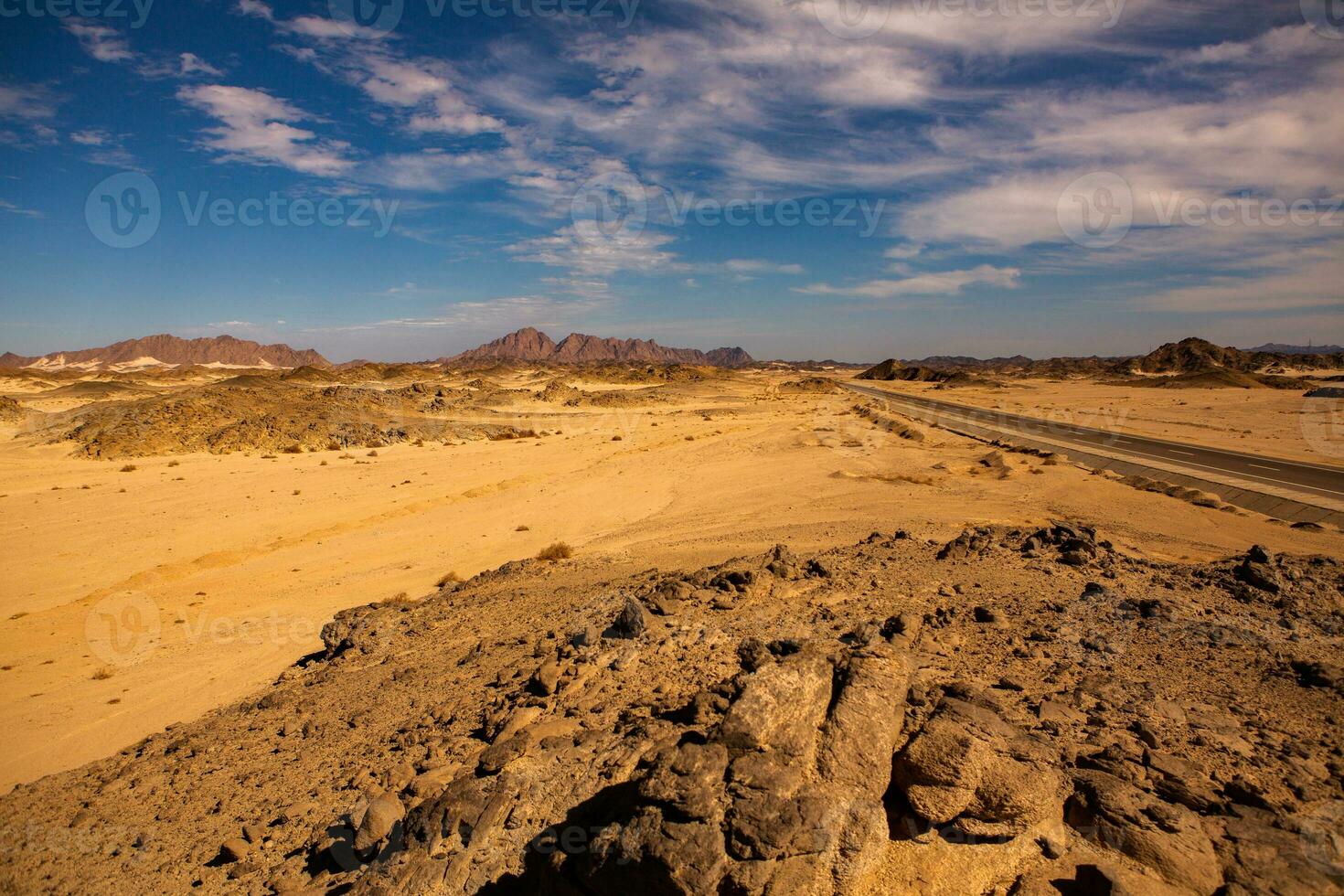Landscape of sahara desert in Egypt. Conceptual for freedom, enjoying the journey. photo