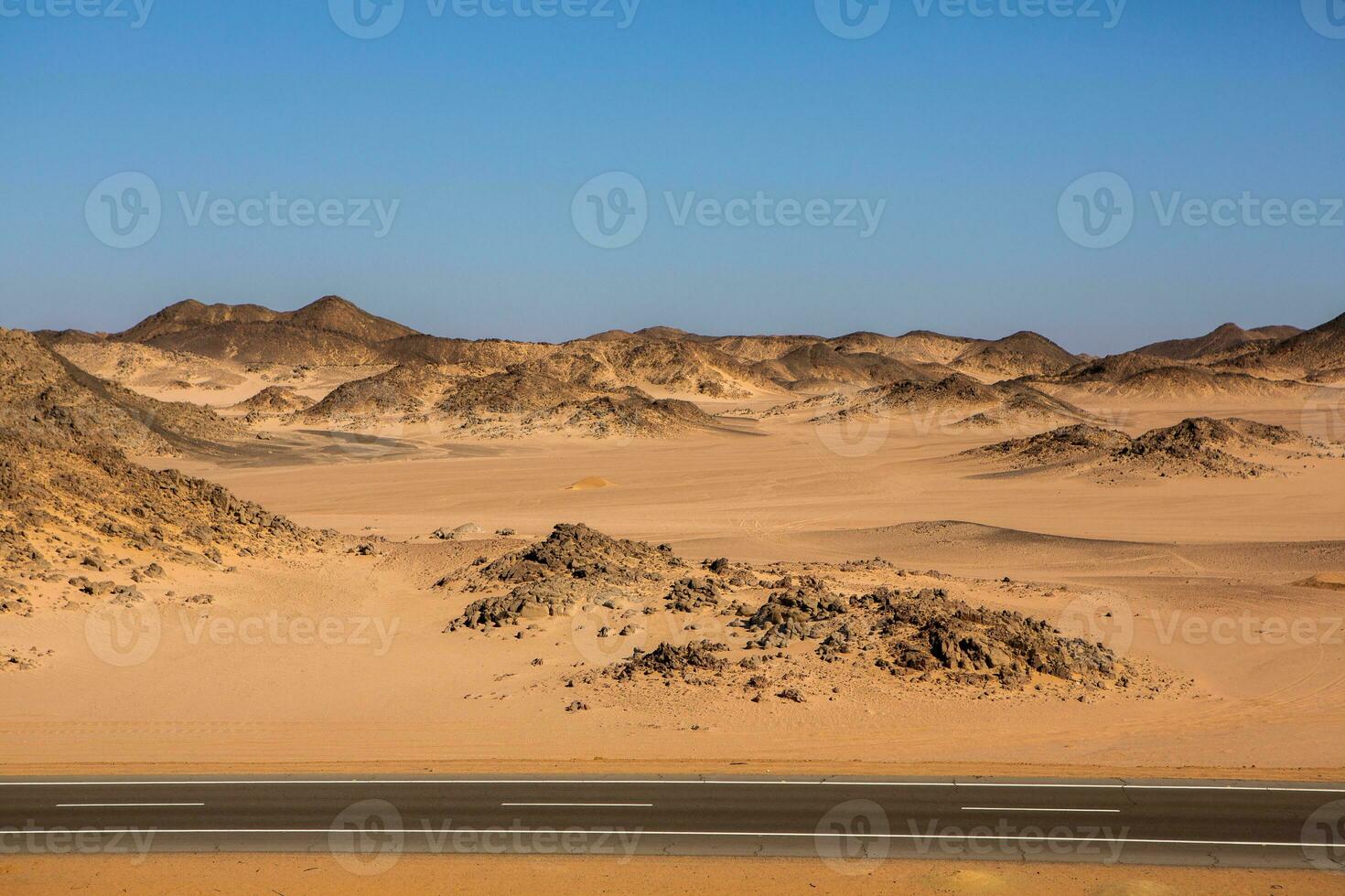 Landscape of sahara desert in Egypt. Conceptual for freedom, enjoying the journey. photo
