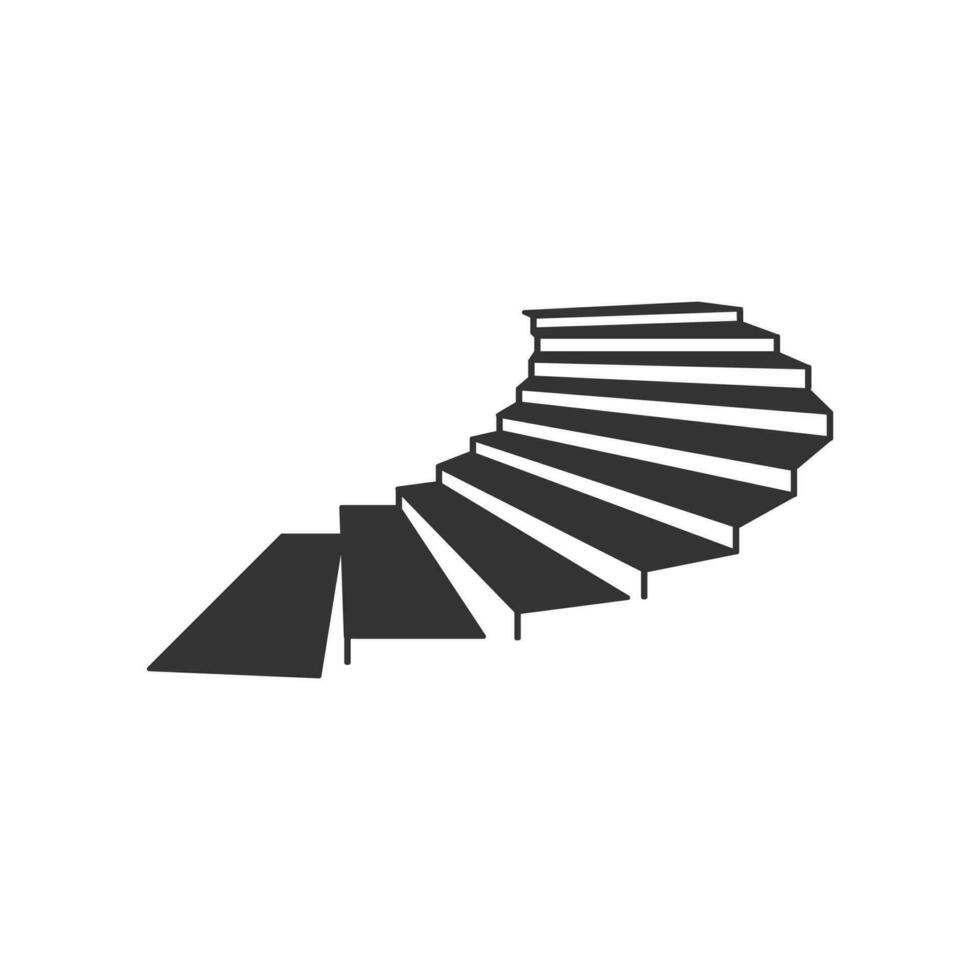 Simple Minimalist Circular or Spiral Stair Illustration vector