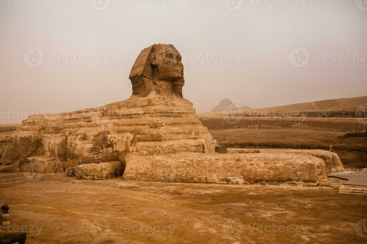 Famous Egyptian Pyramids of Giza. Landscape in Egypt. Pyramid in desert. Africa. Wonder of the World photo