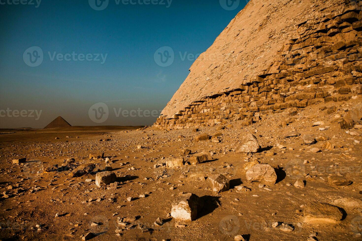 Famous Egyptian Pyramids of Giza. Landscape in Egypt. Pyramid in desert. Africa. Wonder of the World photo