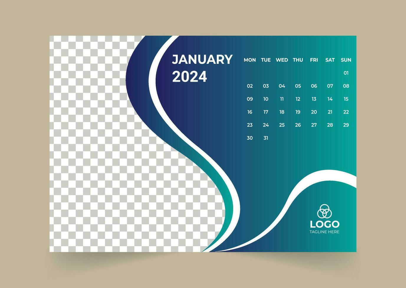 2024 calendario diseño gratis vector