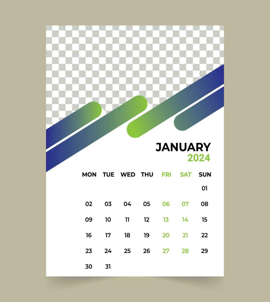 2024 calendario diseño gratis vector