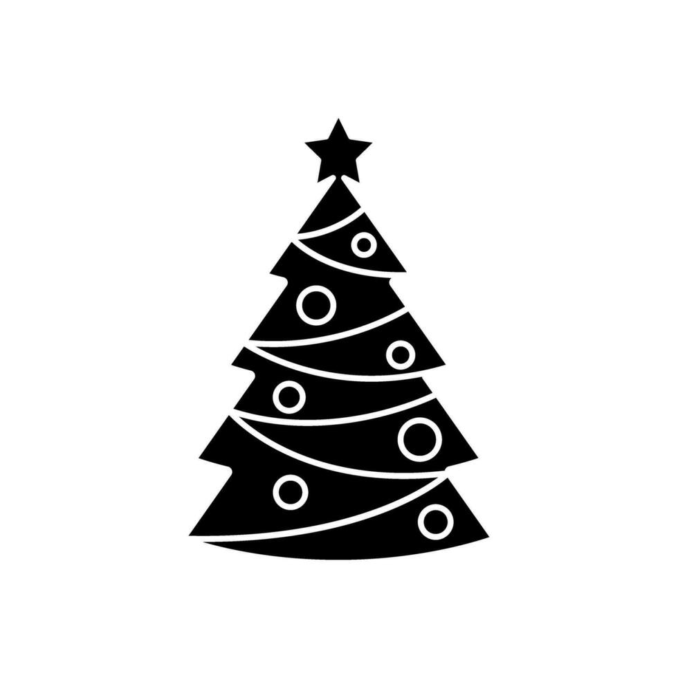 Christmas tree vector icon. new year illustration sign. winter symbol.