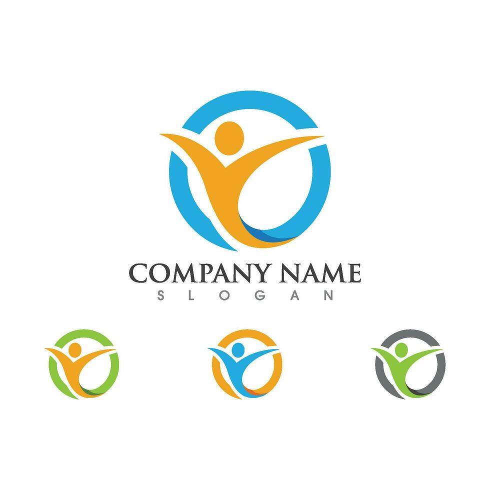 Human character logo sign vector