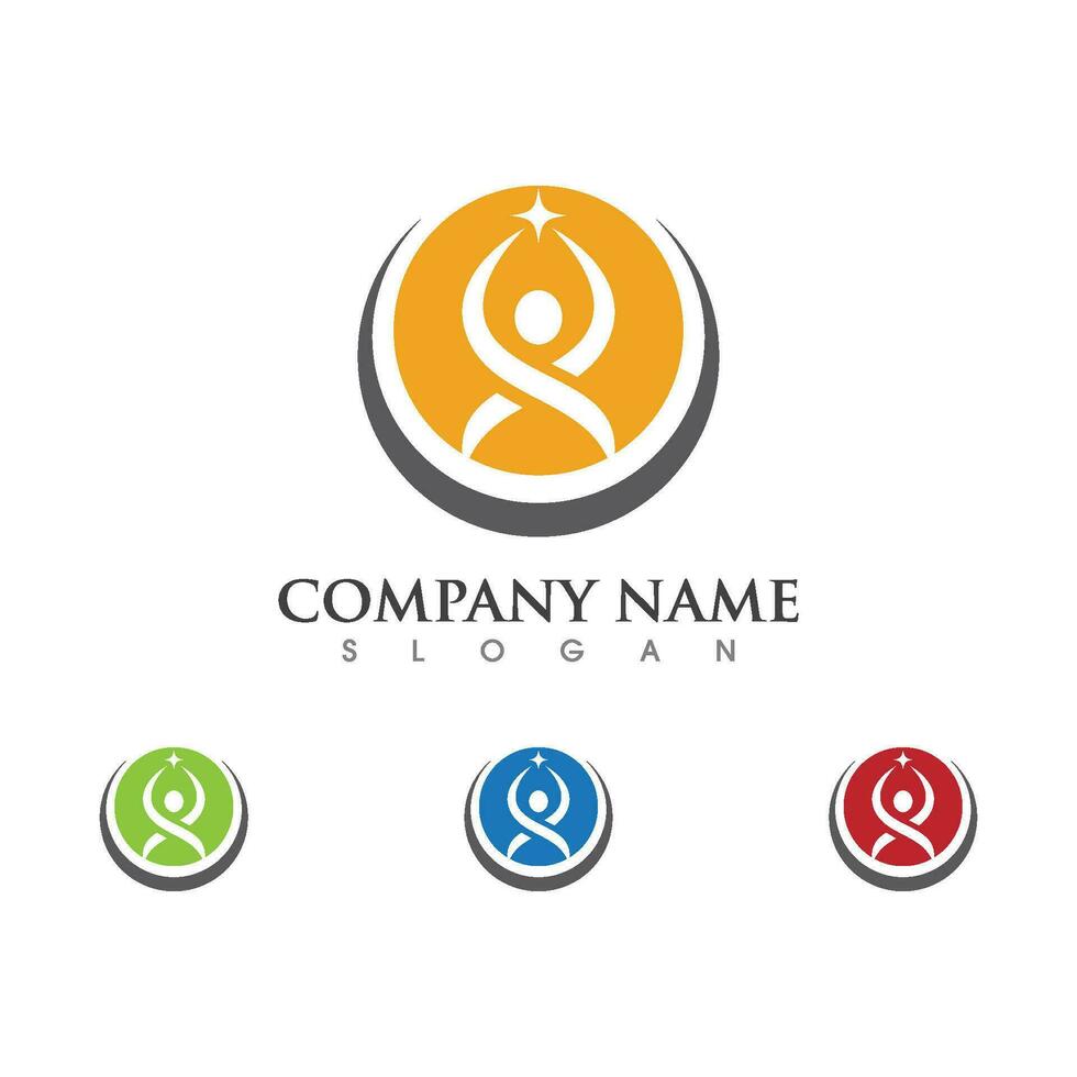 Human character logo sign vector