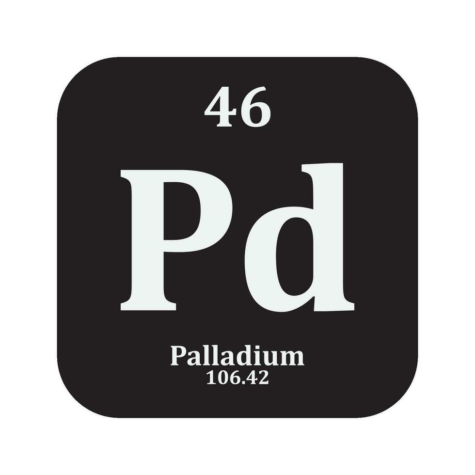 Palladium chemistry icon vector